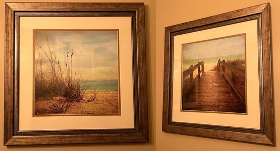 Beach Scene Framed Prints, Unsigned - 2 Pieces