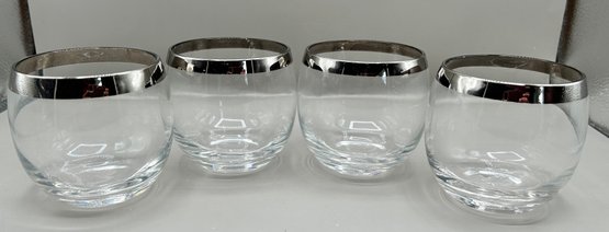 Mid Century Modern Dorothy Thorpe Style Lowball Drink Glasses, Lot Of 4