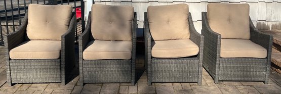 Sunbrella Resin Wicker Patio Chairs - 4 Pieces