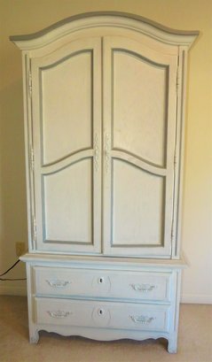 Vintage Wood Repainted Armoire Cabinet