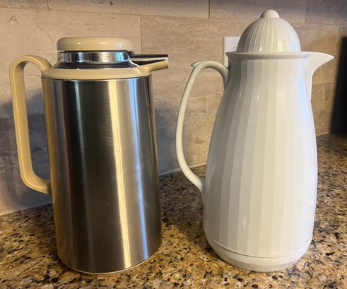 Corning Thermique Stainless Steel Thermal Server Hot/cold Lidded Pitcher & Thermique Phoenix Insulated Pitcher
