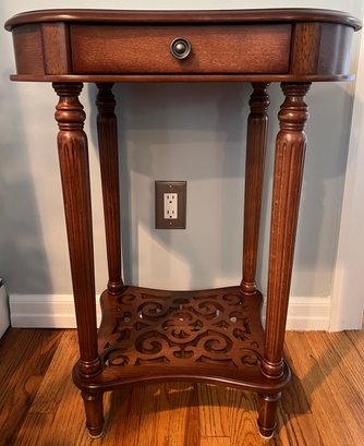 Kidney Shaped Wooden Accent Table