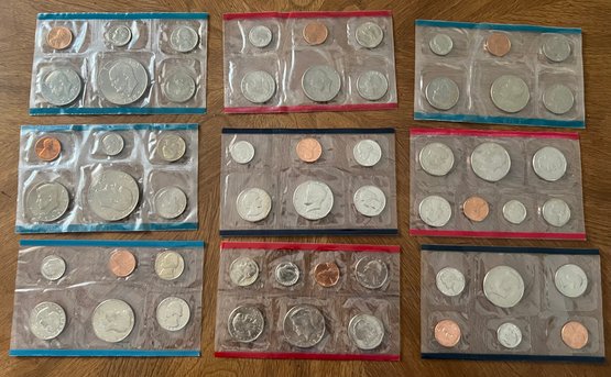 US Mint Coins 1977, 1978, 1979, 1980, 1981, 1985 - 56 Piece Lot 9 Sets