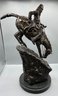 Bronze Frederic Remington - Mountain Man -  Sculpture With Marble Base