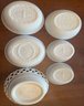 Milk Glass Covered Nesting Hen Bowls - 6 Total