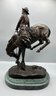 Bronze Frederic Remington - Outlaw - Bronze Sculpture With Marble Base