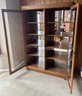 Antique Tiger Oak Wood Cabinet - Key Included