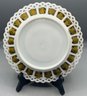 Antique Milk Glass Laced Pattern Ribbon & Postage Stamp Plate
