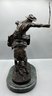 Bronze Frederic Remington - Bronco Buster - Sculpture With Marble Base