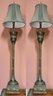 Hand Carved  2-Way Setting Table Lamps - 2 Total