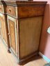 Ornate Solid Wood Buffet With Matching Wooden Frame Mirror Included