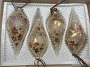 Commodore Hand Decorated Glass Ornaments - 8 Total - 2 Boxes Total