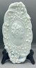 Fostoria Jenny Lind Victorian Figural Embossed Cameo Pattern Milk Glass Vanity Set - 5 Pieces Total