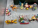 Disney Plastic Holiday Ornament Set - Box Included - 12 Total