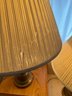 Wood And Brass Candlestick Table Lamps - 2 Piece Lot