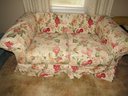 Love Seat, Floral Fabric Upholstered, Vintage
