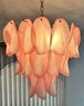 1970s Scalloped And Layered Petal Frosted Acrylic Chandelier