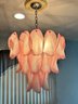 1970s Scalloped And Layered Petal Frosted Acrylic Chandelier
