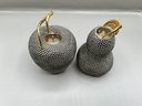 Godinger Brass And Silver Plate Apple And Pear Candlestick Holders