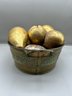 Brass Basket With Fruit Decor