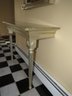Silver Tone Console Wood Wall Table - 2 Legs