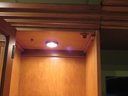 Wood Media Center Lighted Storage Cabinet