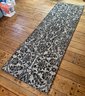 Black Floral Pattern Runner Rug 7ft 10 Inches X 2ft 5.5 Inches