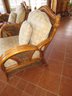 Wicker Arm Chairs With Plain Cushions - Set Of 2