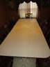 Thomasville Wood Claw Foot Double Pedestal Dining Table With 8 Chairs, Padding & 2 Leaves