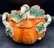 Heritage Harvest Ceramic Pumpkin Handled Lidded Dish