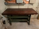 Solid Wood And Metal Work Bench