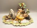 Capodimonte Porcelain Hobo On Newspapers Drinking - Made In Italy