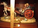 Capodimonte Porcelain Collezione Venere Horse & Buggy  - Made In Italy