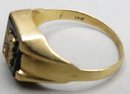 14k Gold F Initial Ring With Onyx 3.0 Grams Size 9