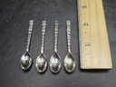Sterling Silver Demitasse Spoons, Mexico - Set Of 4