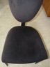 Round Table With Metal Base & 4 Fabric Chairs - Set Of 5