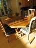 Dining Table With 6 Chairs, Wood/ 3 Leaves & Table Padding
