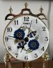 Timex Glass Encased Anniversary Clock Battery Operated Porcelain Base