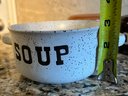 Double Handled Speckled Soup Bowls - 4 Piece Lot