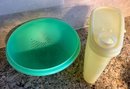 Tupperware Assorted Set - 2 Lidded Containers, 1 Strainer, 1 Cereal Pitcher With Lid - 4 Piece Lot