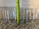 Yankee Drinking Glass, Donald Duck Glass Mug, Budweiser Drinking Glass With Assorted Glassware - 9 Piece Lot