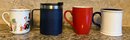 3 Assorted Coffee Mugs 1 Lidded Travel Hot/cold Mug - 4 Piece Lot