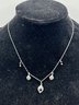 Sterling Silver Marcasite Necklace 18 Inch Chain 0.13 OZT