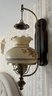 Converted Oil Lamp Electric Wall Sconces - 2 Piece Lot