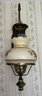 Converted Oil Lamp Electric Wall Sconces - 2 Piece Lot