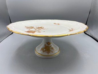 Limoges Porcelain Pedestal Cake Serving Plate - Made In France