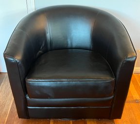 Bobs Furniture Faux Leather Swivel Arm Chair