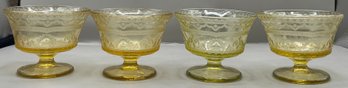 Federal Glass Co. Amber Patrician Spoke Depression Glass Sherbet Set - 6 Total