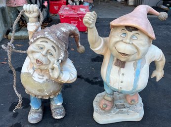 Outdoor Resin Lawn Statues - 2 Total