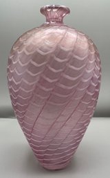 Kosta Boda Bertil Vallian Signed Iridescent Crystal Vase #48468